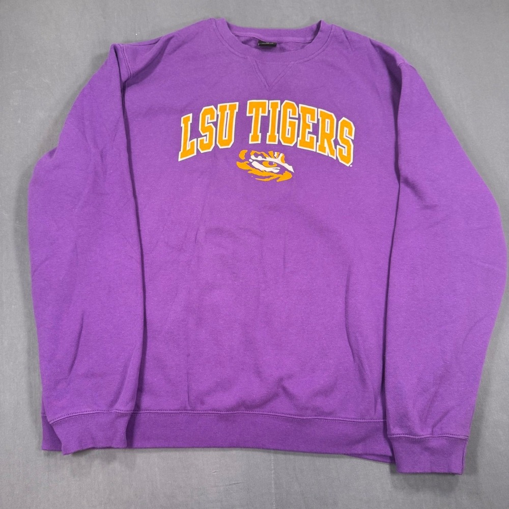 Top of the World LSU Tigers Purple Crewneck Sweatshirt Mens XXL Fleece Graphic
